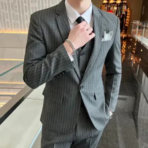 Mattias - Business-Streifen-Set für Männer [Jacke, Weste   Hose]