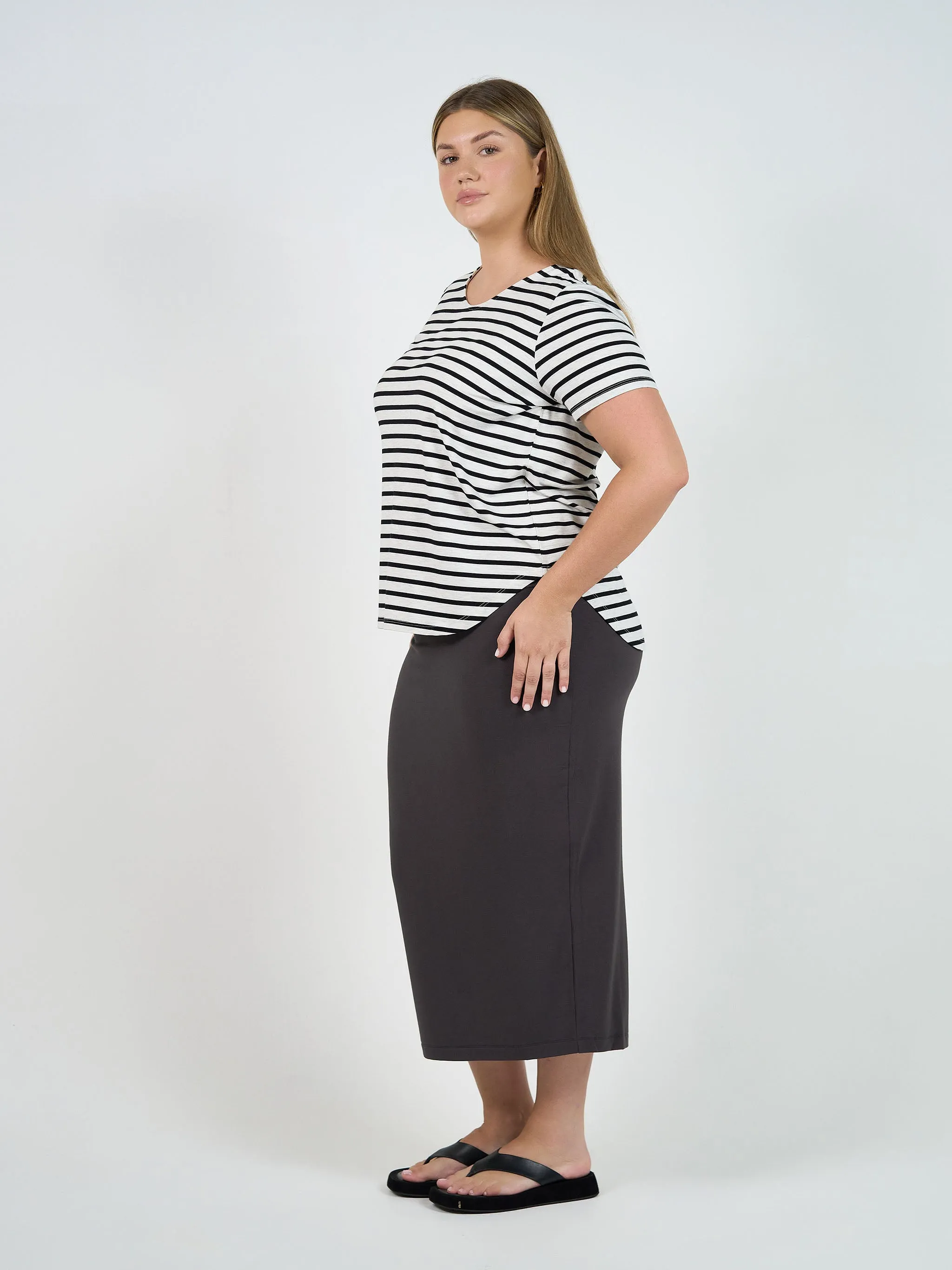 Maxi Bamboo Whitney Tube Skirt - Steel