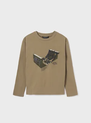 Mayoral Boys “Just Be The Best” Skateboard Graphic Long Sleeve Shirt : Size 8 to 18