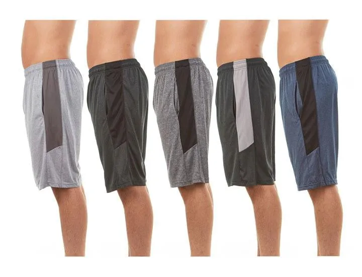 Men's Athletic Moisture Wicking Basketball Shorts (5-Pack)
