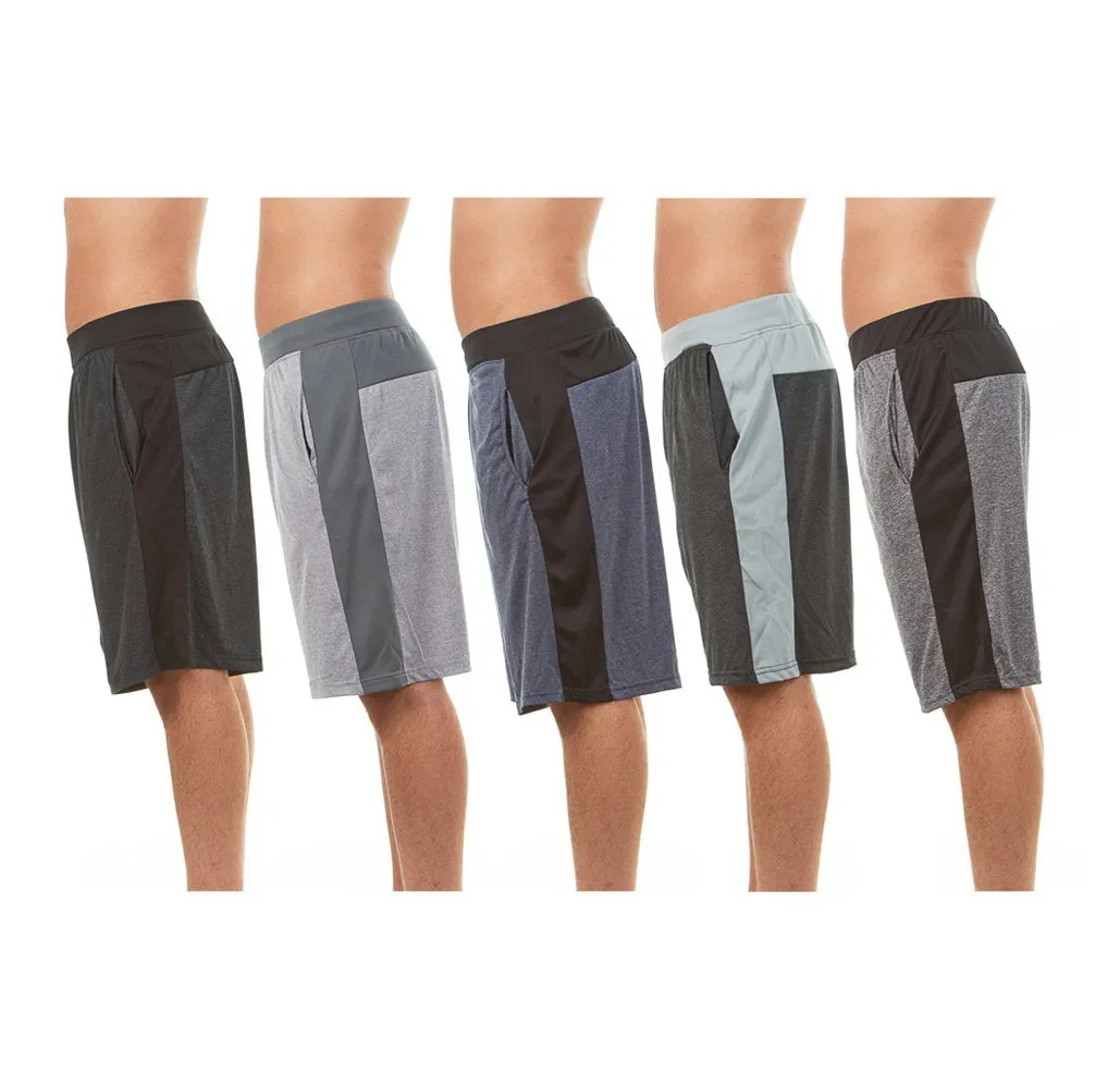 Men's Athletic Moisture Wicking Basketball Shorts (5-Pack)