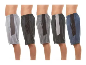 Men's Athletic Moisture Wicking Basketball Shorts (5-Pack)