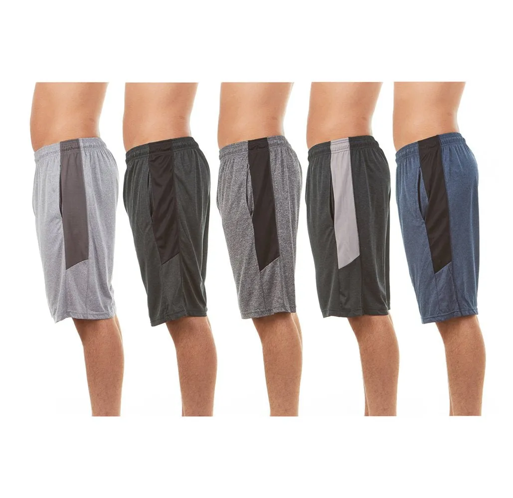 Men's Athletic Moisture Wicking Basketball Shorts (5-Pack)