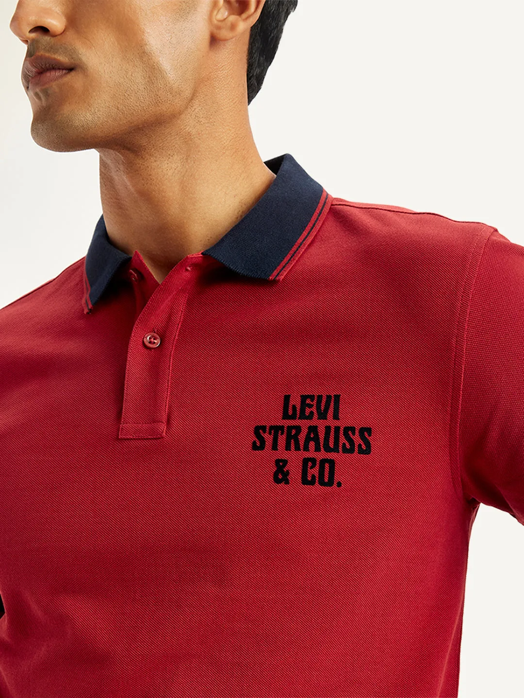 Men's Brand Logo Slim Fit Polo T-Shirt