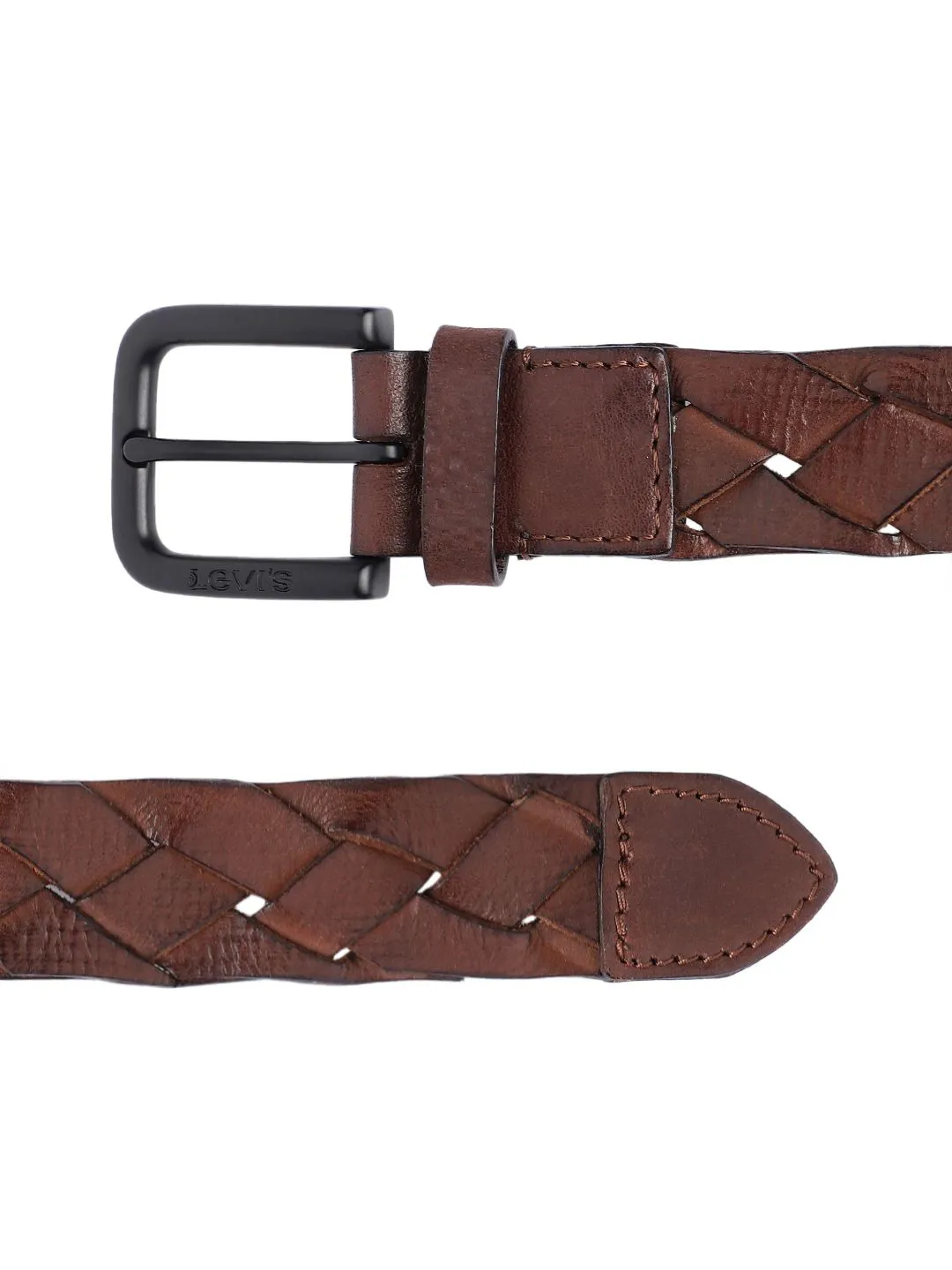 Men's Brown Textured Belt