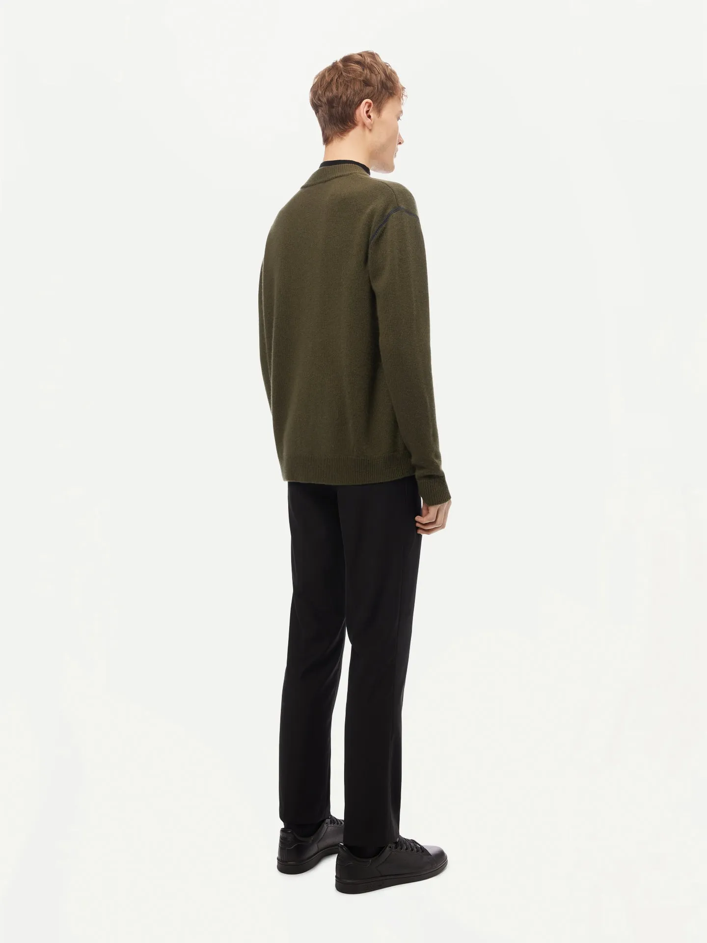 Men's Cashmere Jacket with Zip Closure