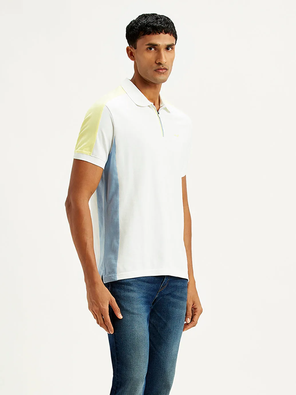 Men's Colorblock Slim Fit Polo T-Shirt