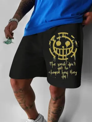 Men's Fashion Anime Print Pocket Shorts