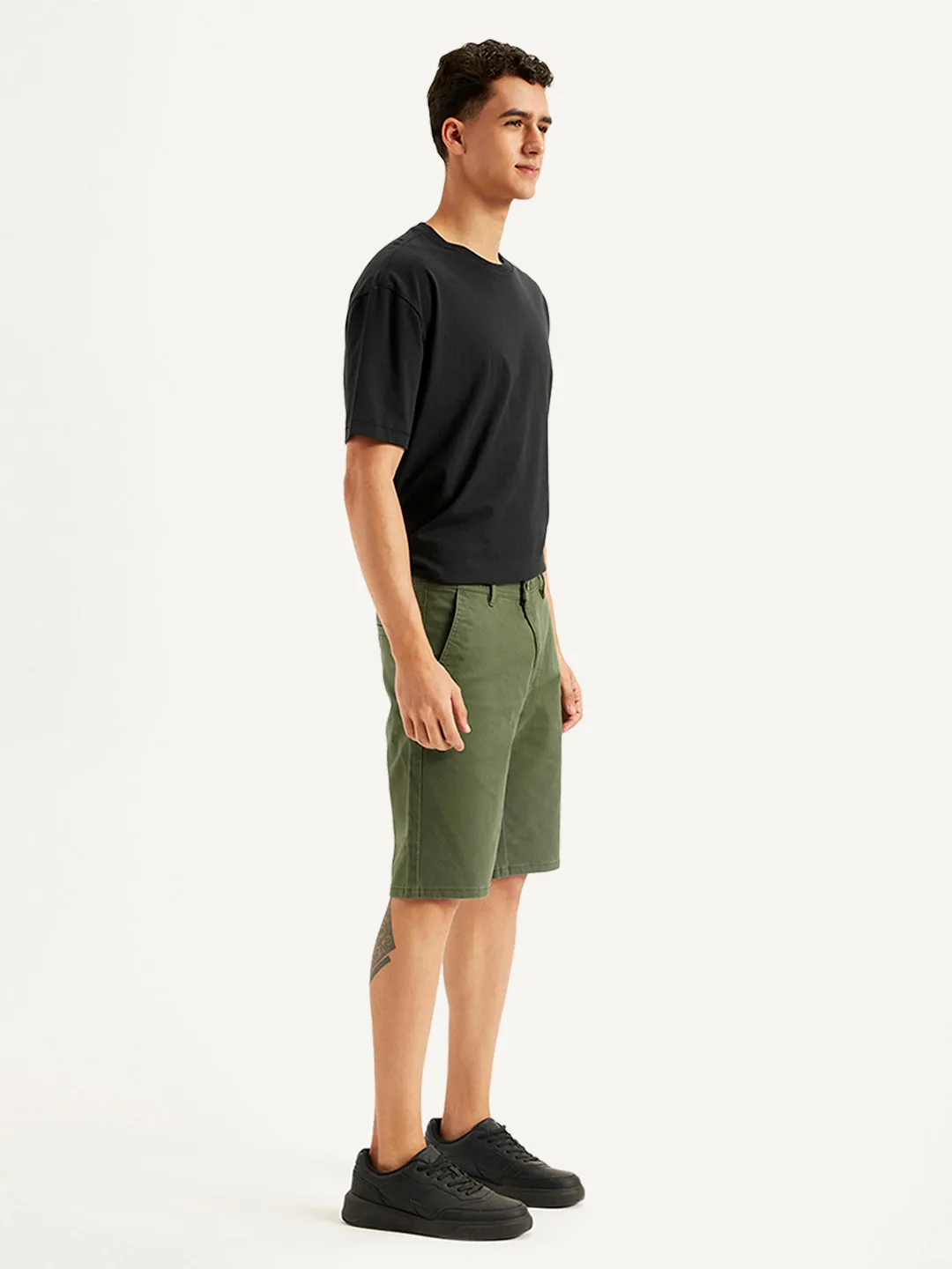 Men's Olive Regular Fit Shorts