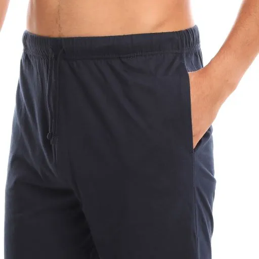 MEN’S PLAID NAVY/NAVY KNIT LOUNGE SHORTS - 2 PK