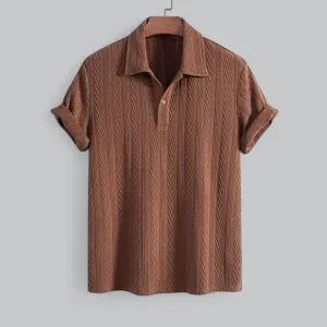 Men's polo shirt lightweight casual summer wear - unique pattern breathable fabric