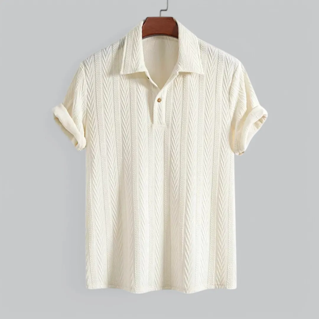 Men's polo shirt lightweight casual summer wear - unique pattern breathable fabric