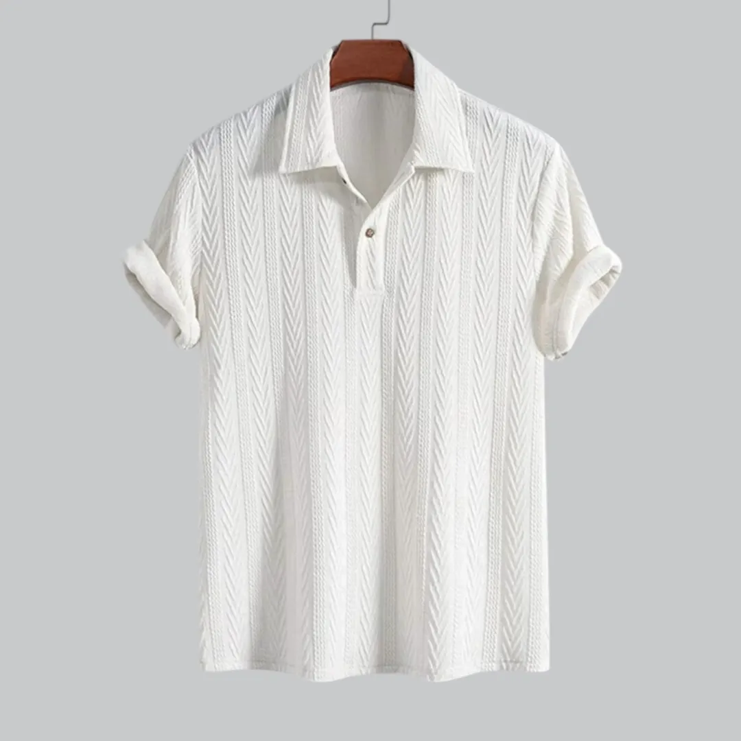 Men's polo shirt lightweight casual summer wear - unique pattern breathable fabric