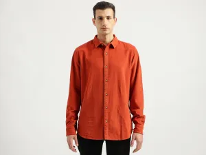 Men's Regular Fit Spread Collar Textured Shirts