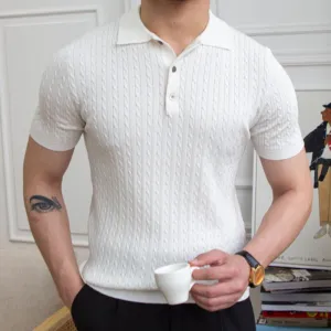 Men's Solid Short-sleeved T-shirt British Slim