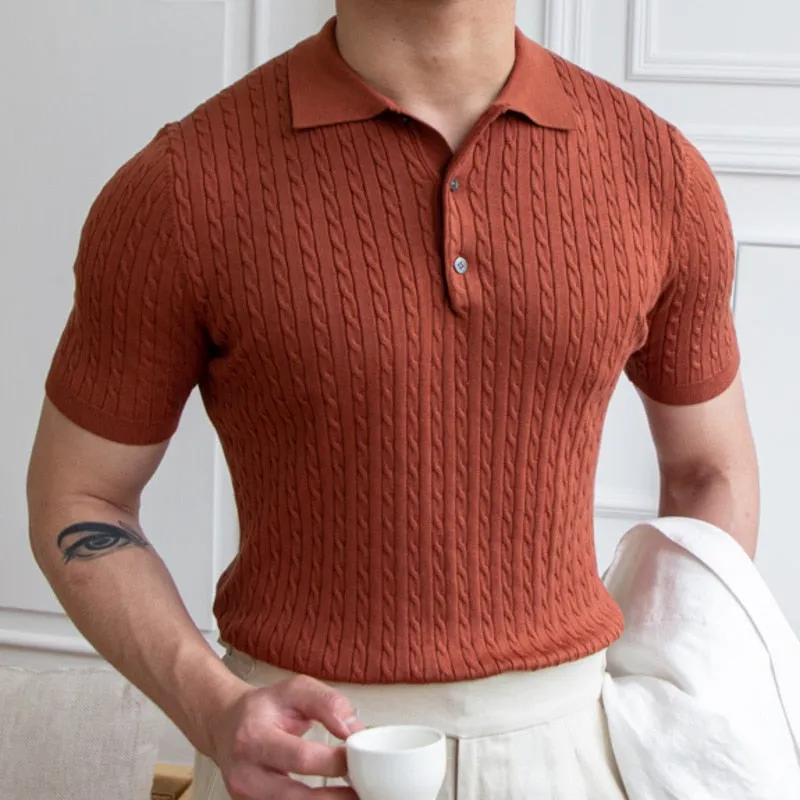 Men's Solid Short-sleeved T-shirt British Slim