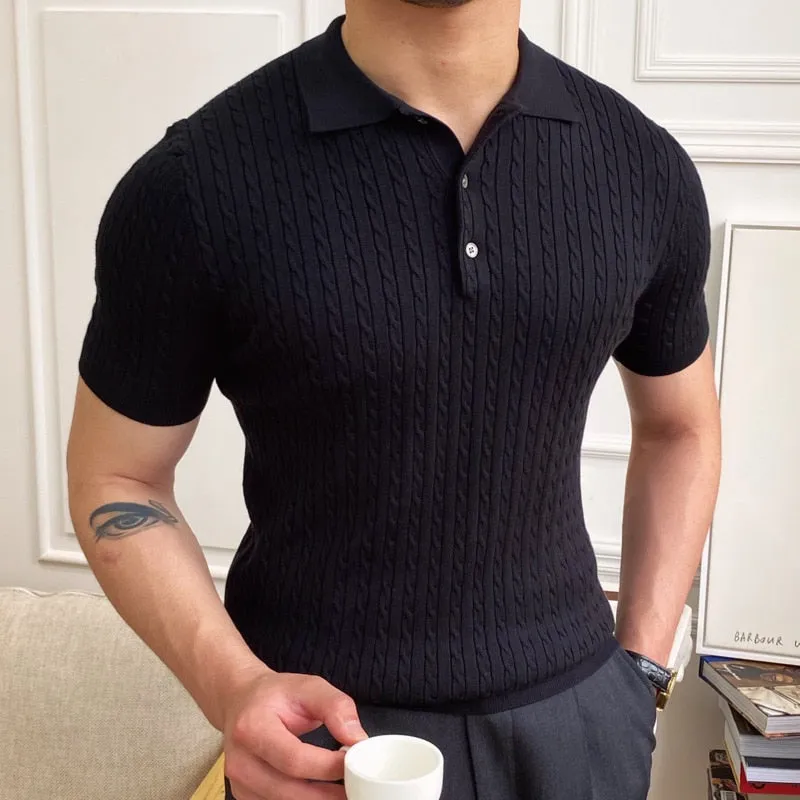 Men's Solid Short-sleeved T-shirt British Slim