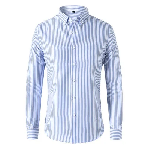 Men’s Striped Shirt – Button-Up – Long Sleeve – Smart Fit – Casual to Business
