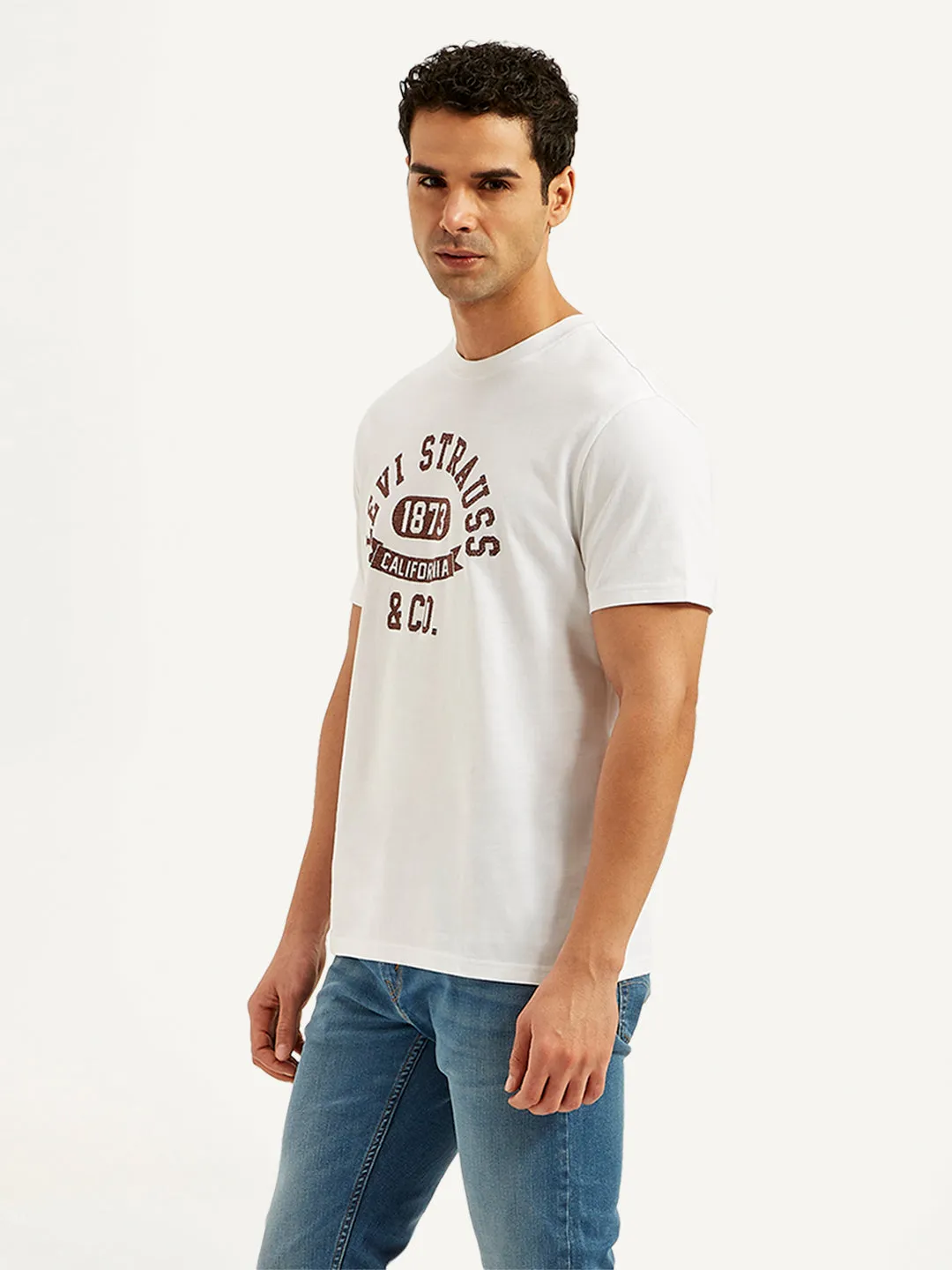 Men's Typographic Print Slim Fit T-Shirt
