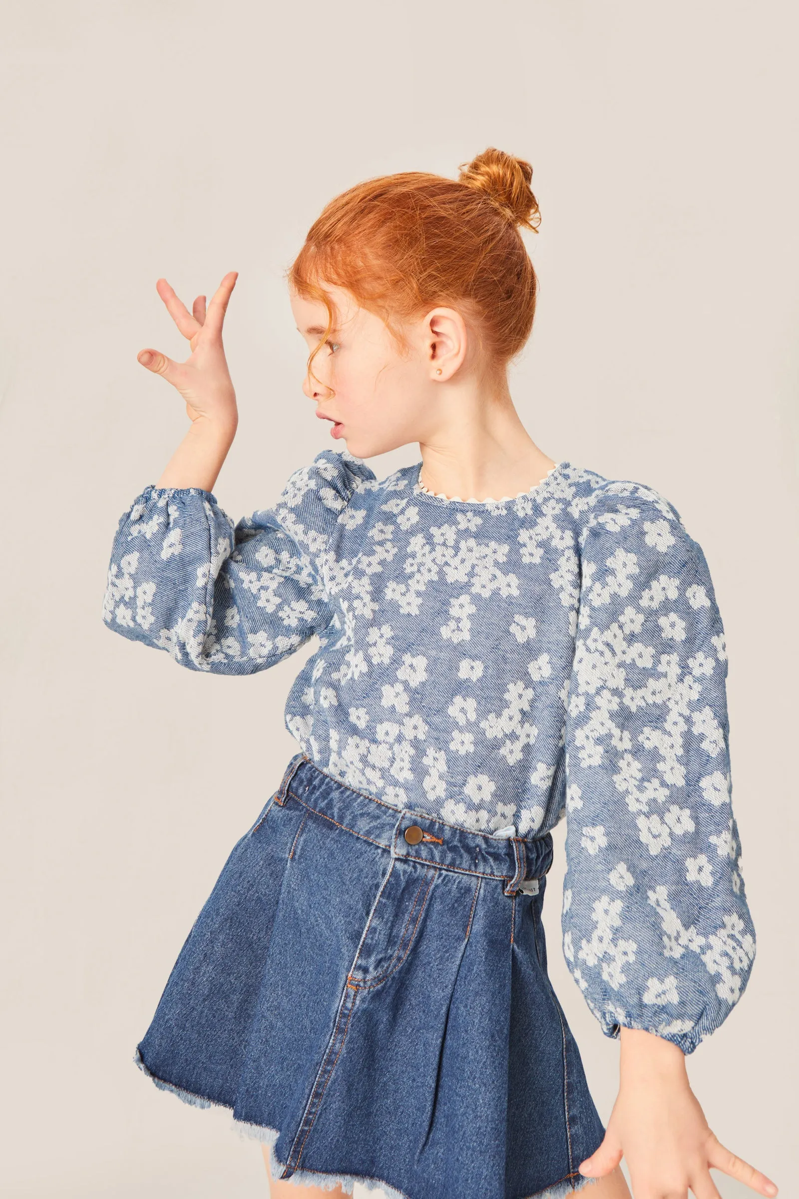 Mipounet Lola Mini Skirt, Denim