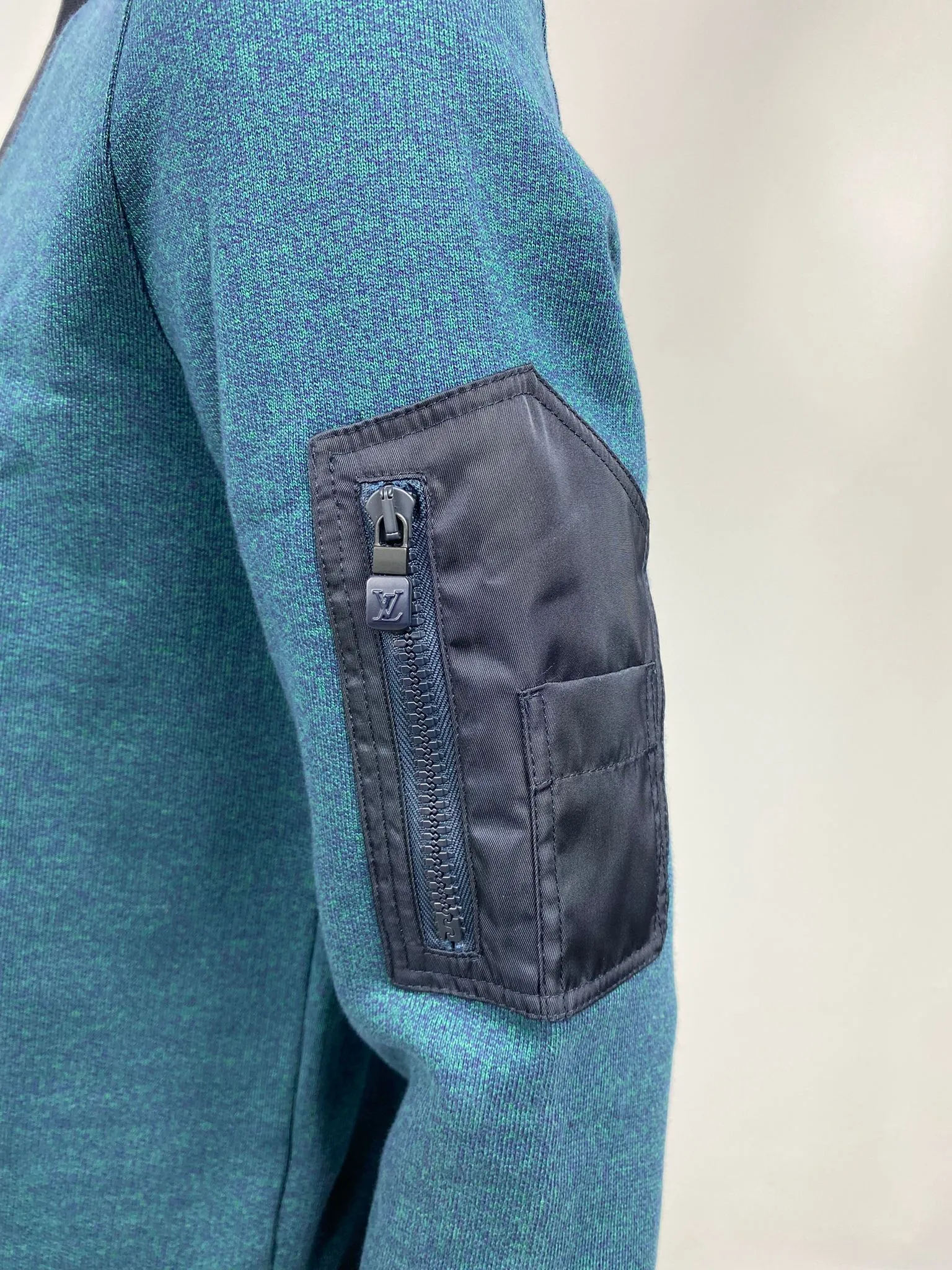 Mix Nylon Half Zip Sweatshirt
