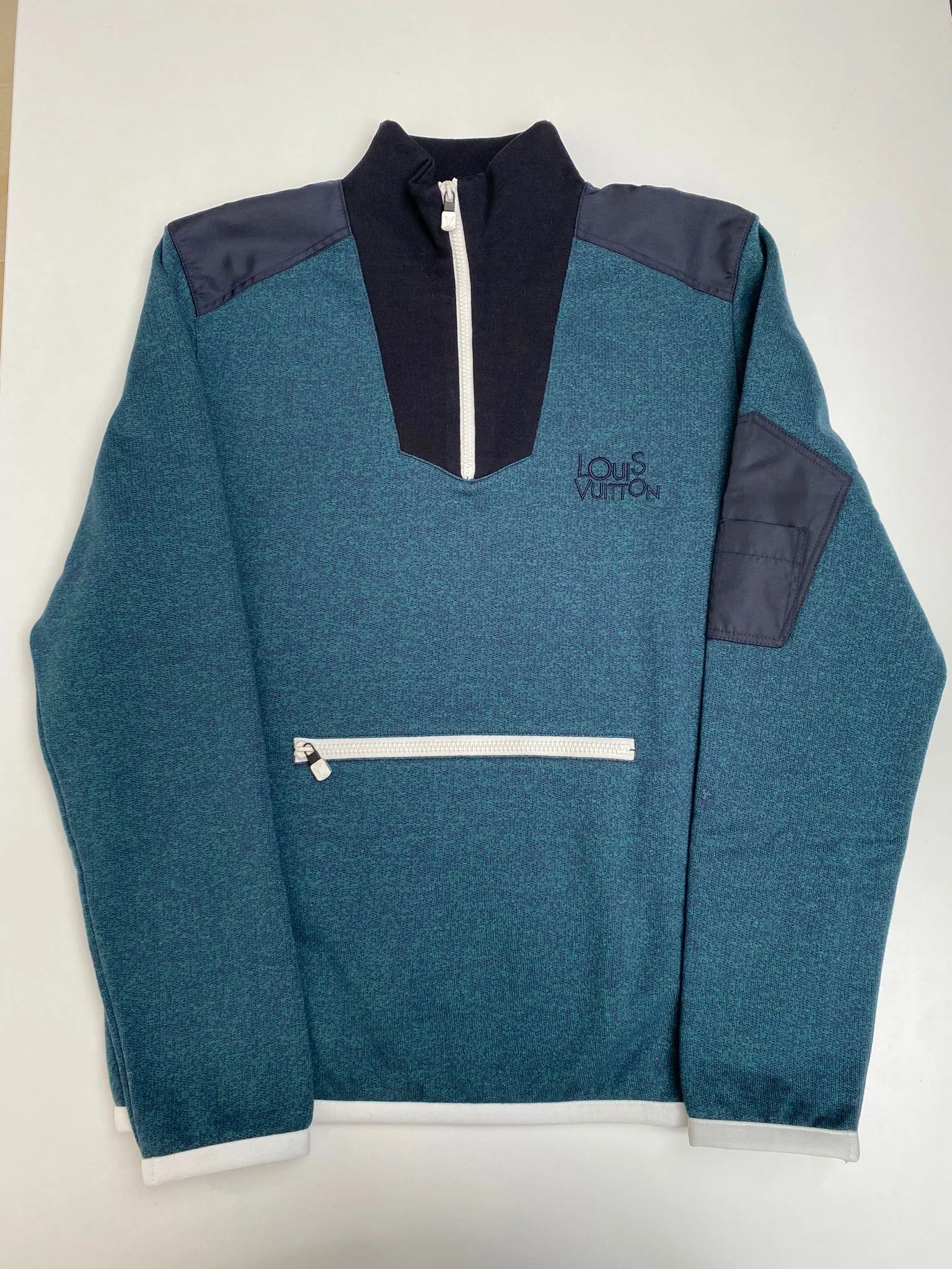 Mix Nylon Half Zip Sweatshirt