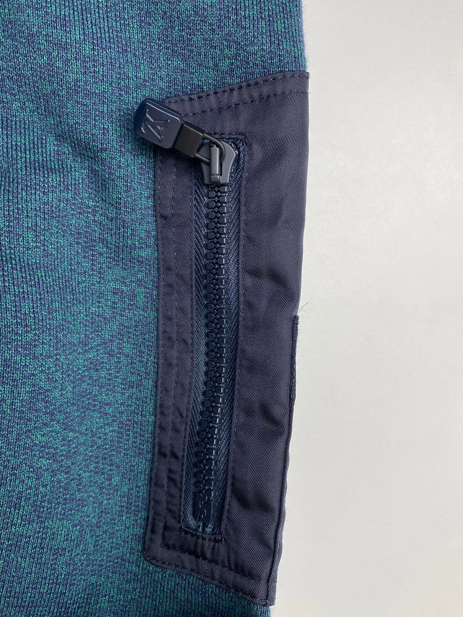 Mix Nylon Half Zip Sweatshirt