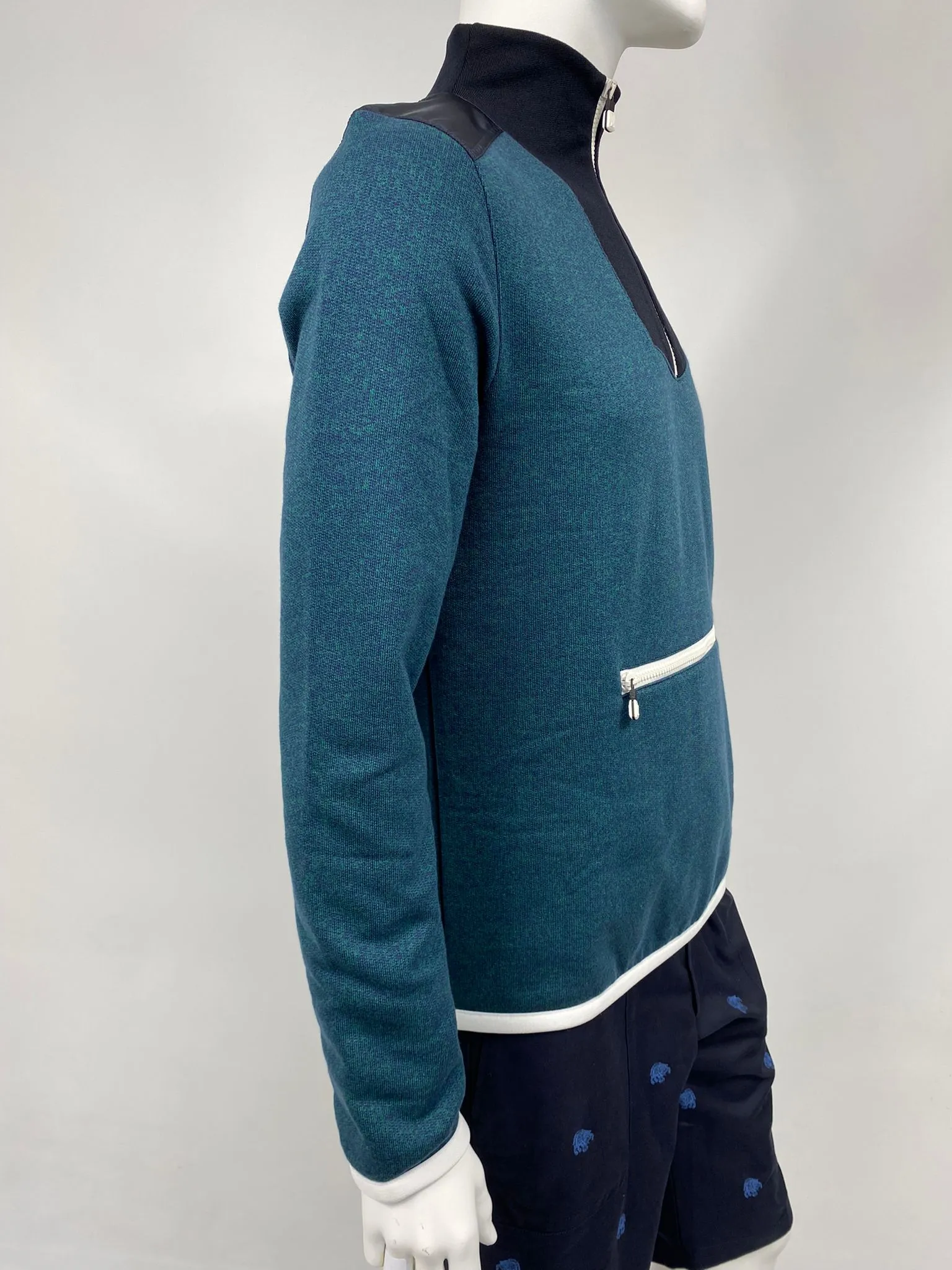 Mix Nylon Half Zip Sweatshirt