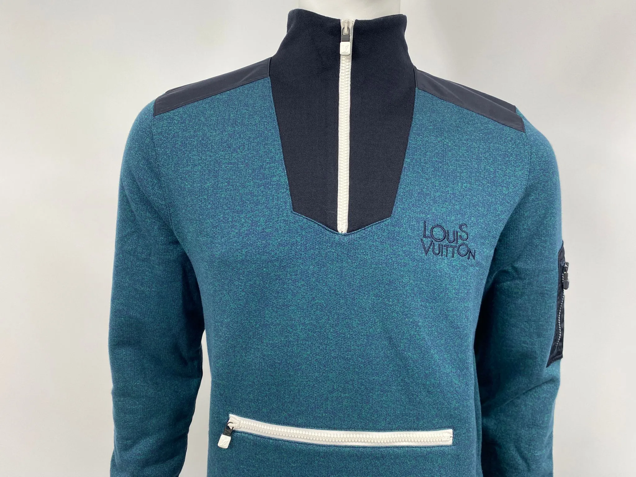 Mix Nylon Half Zip Sweatshirt