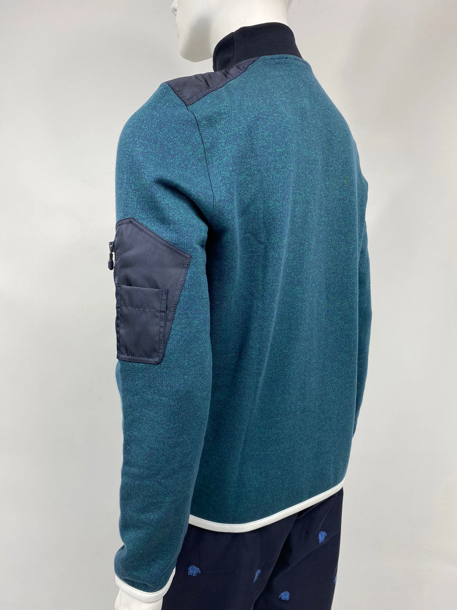 Mix Nylon Half Zip Sweatshirt
