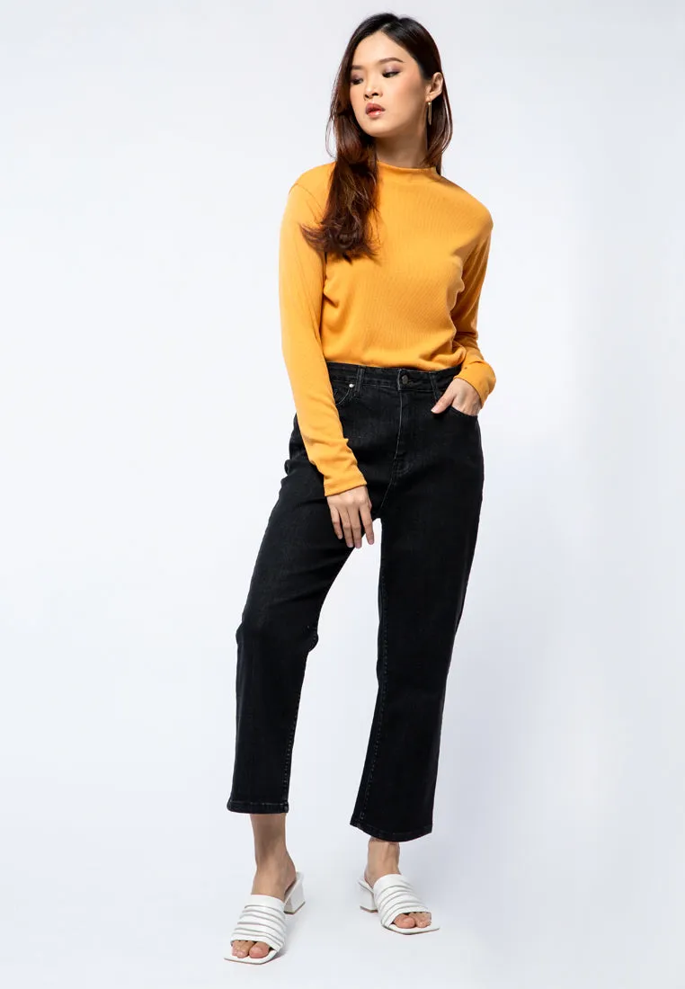 Mock Neck Long Sleeve T-shirt