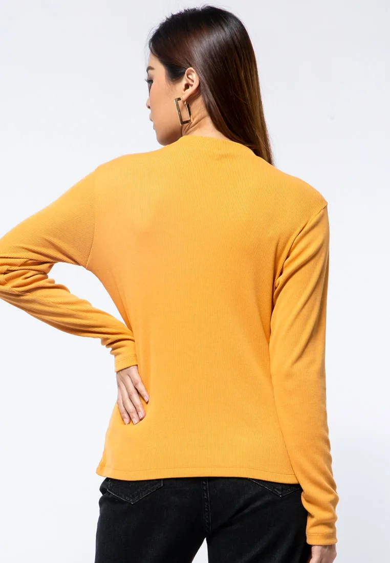 Mock Neck Long Sleeve T-shirt