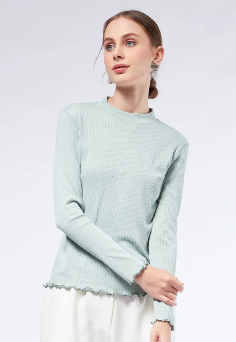 Mock Neck Long Sleeve Top