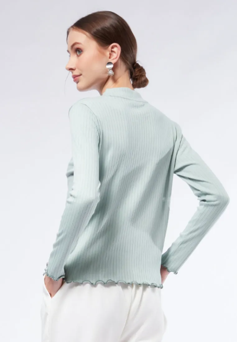 Mock Neck Long Sleeve Top