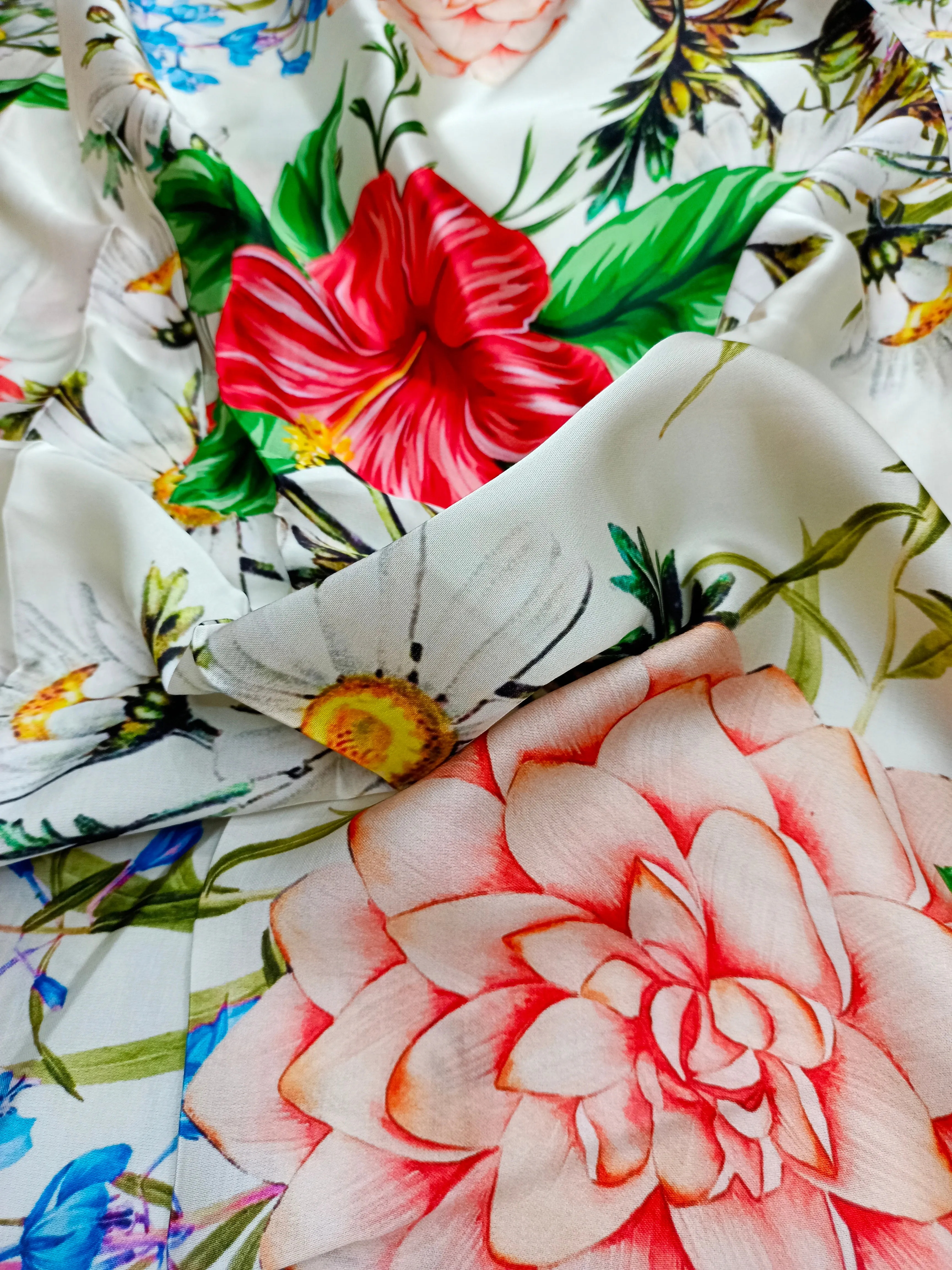 Modal Satin Soft Muslin Digital Printed Fabrics