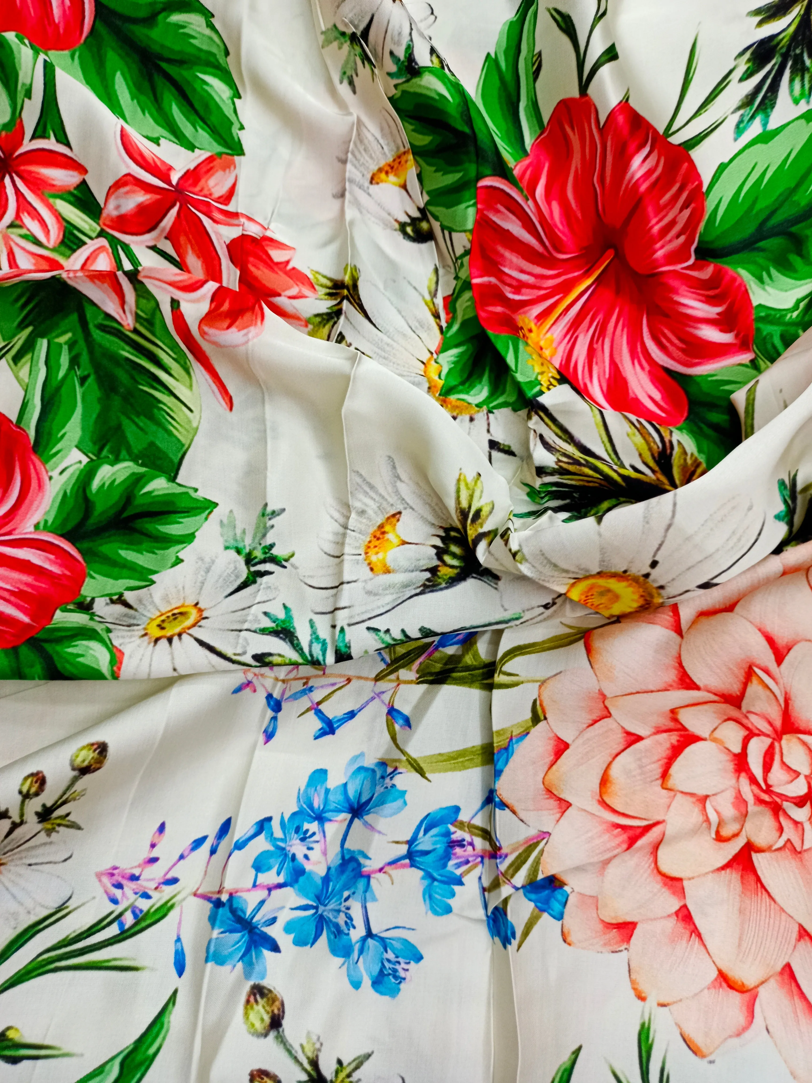 Modal Satin Soft Muslin Digital Printed Fabrics
