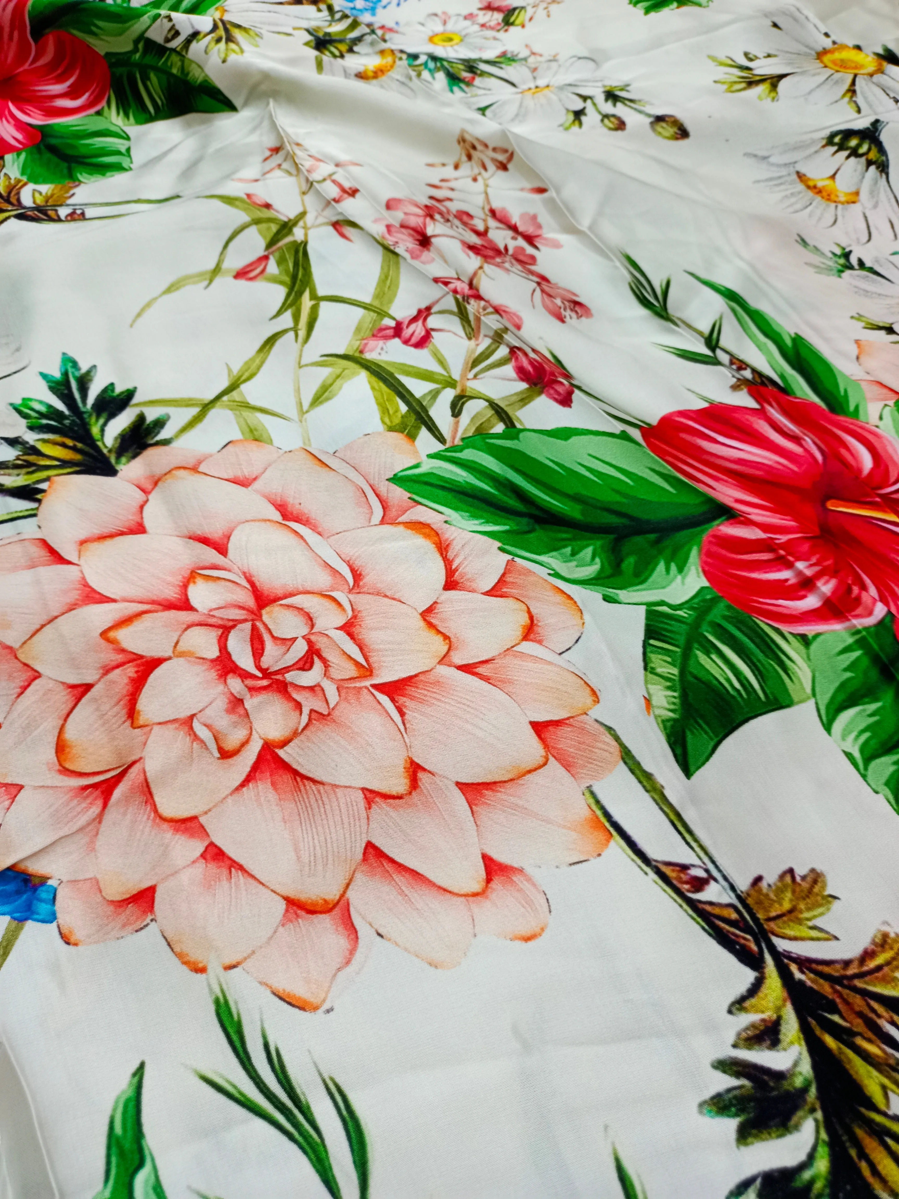 Modal Satin Soft Muslin Digital Printed Fabrics