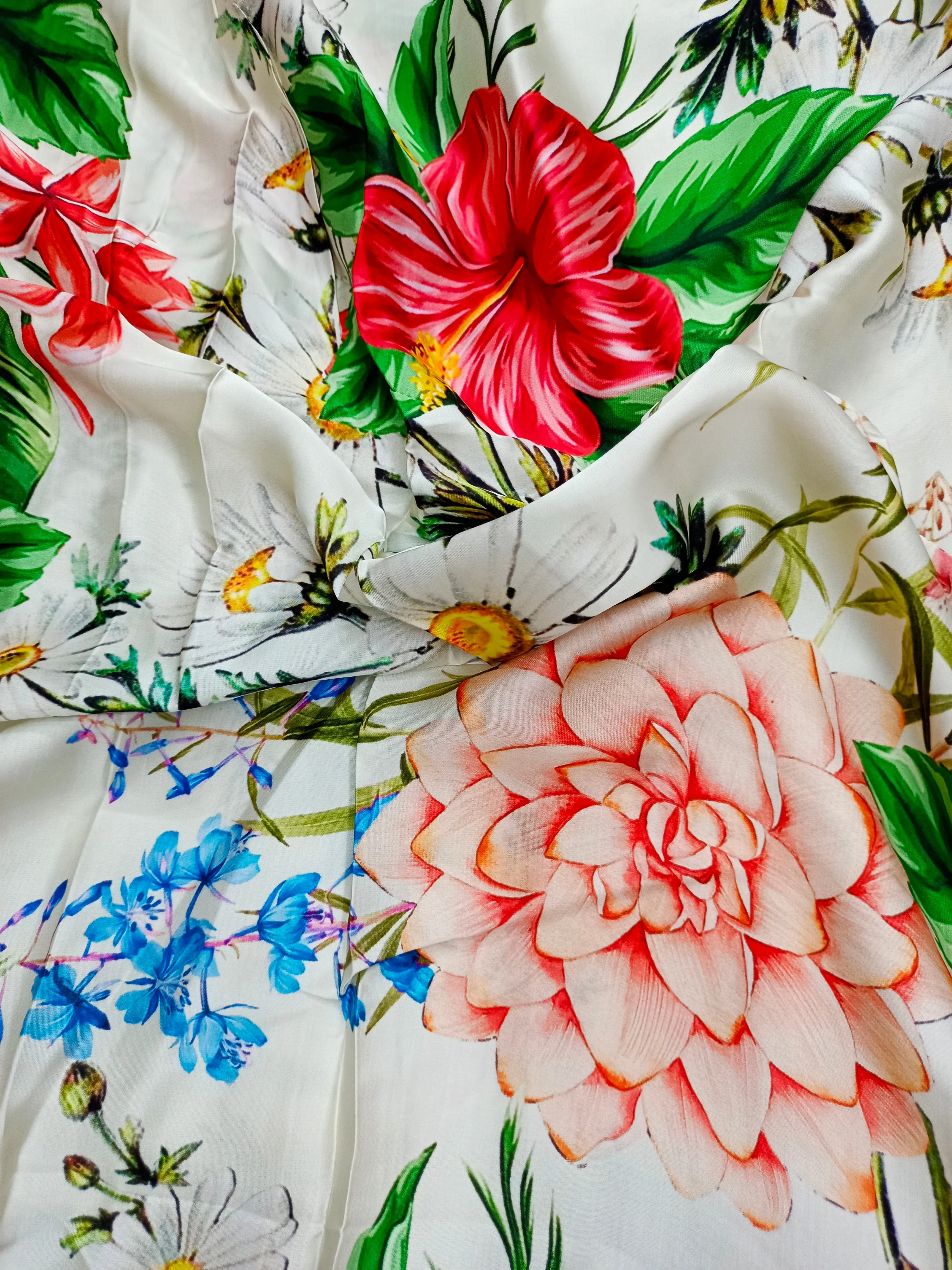 Modal Satin Soft Muslin Digital Printed Fabrics