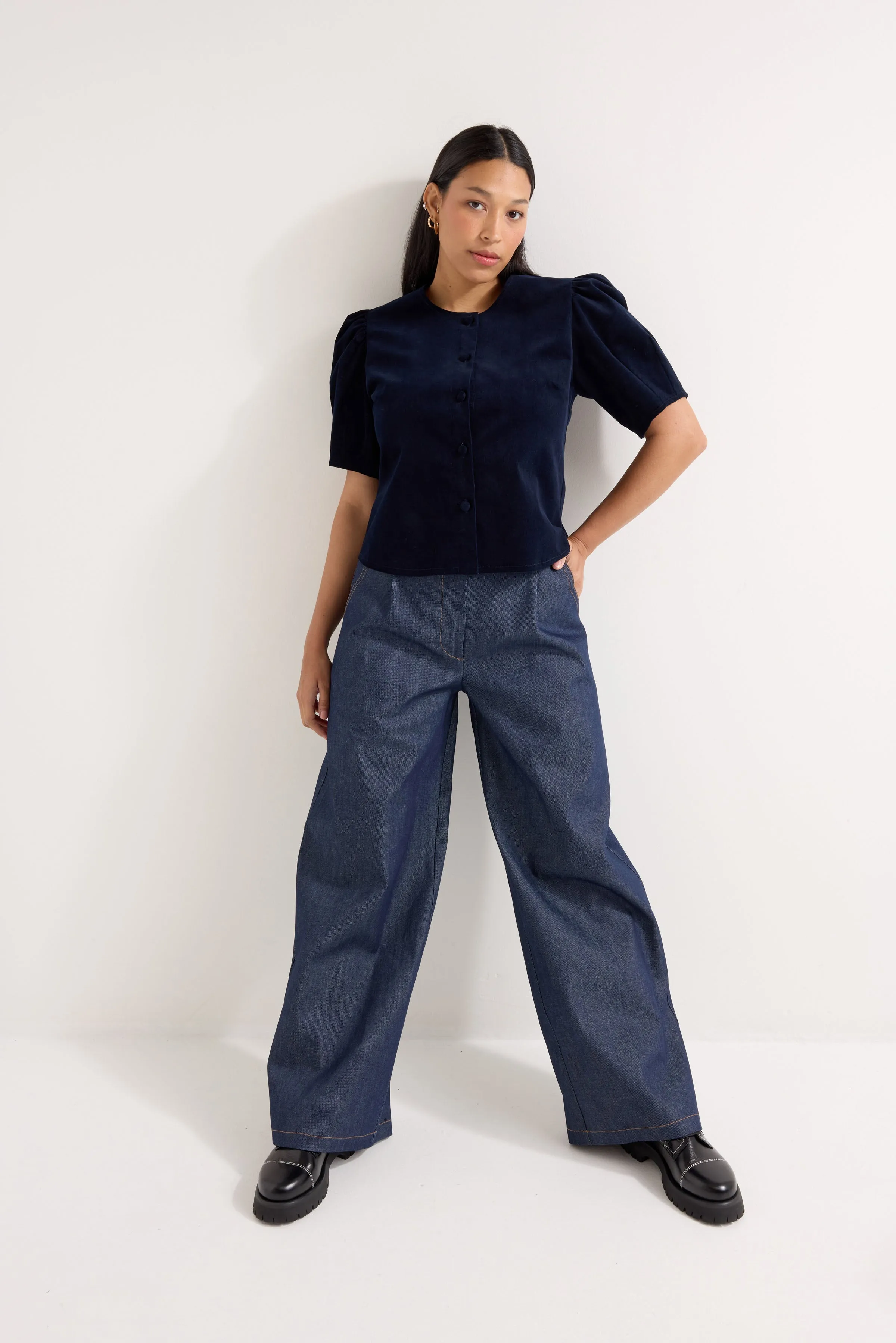 Moonflower Shirt - Navy Cord