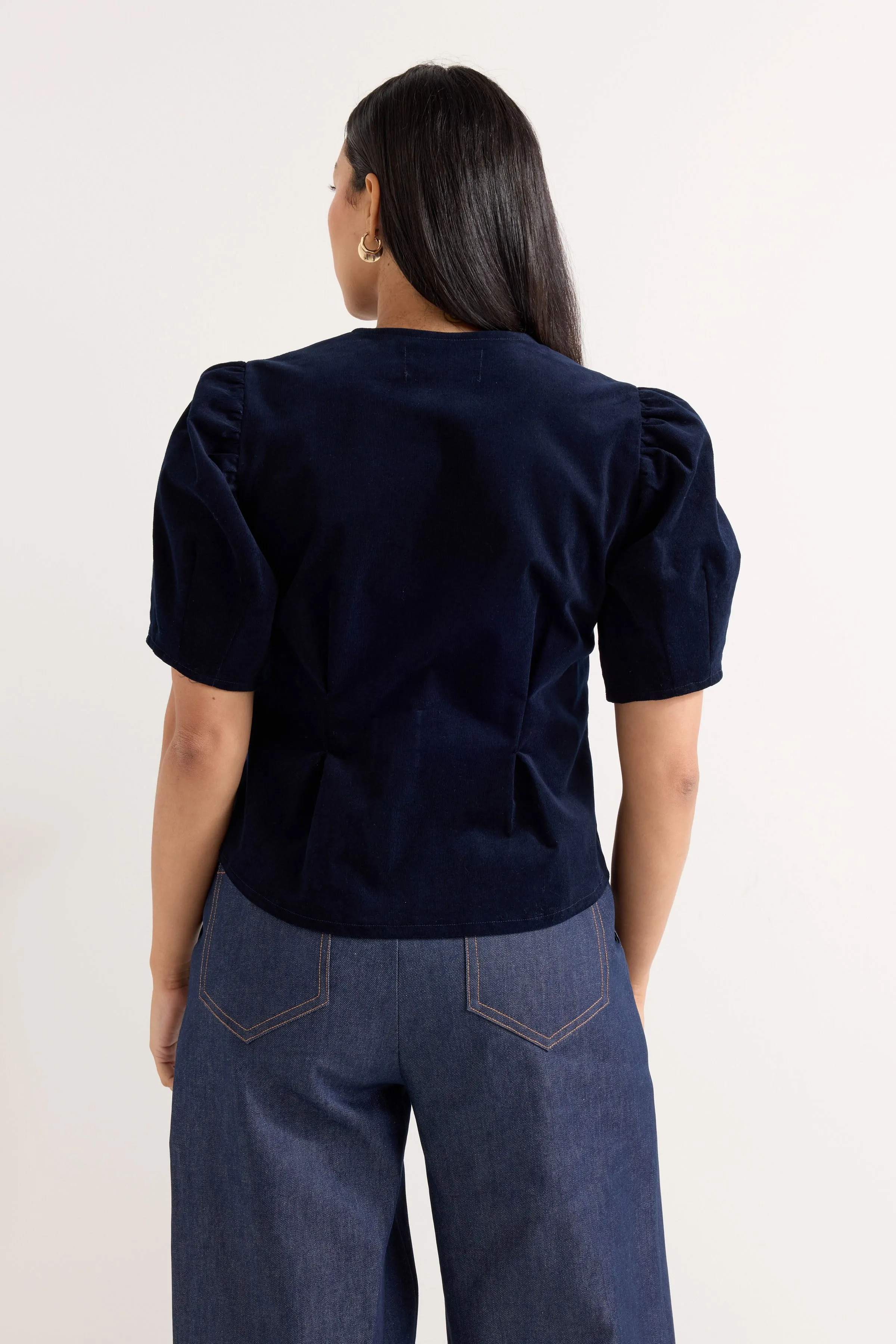 Moonflower Shirt - Navy Cord