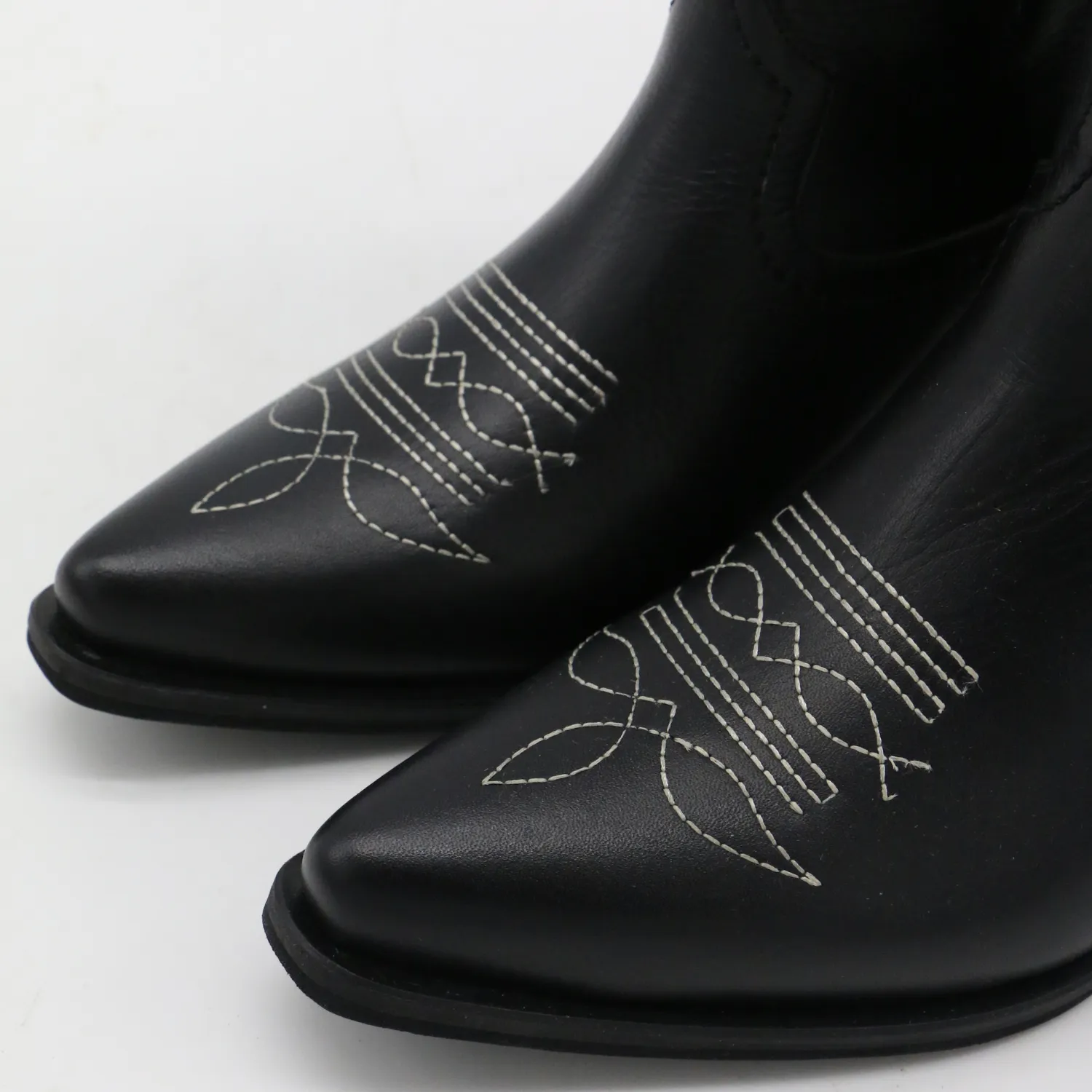 Moonrise western cowboy boots in black leather womens shoes