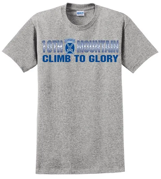 MP Tee Shirts 10th Mountain Division T-Shirt, Climb to Glory