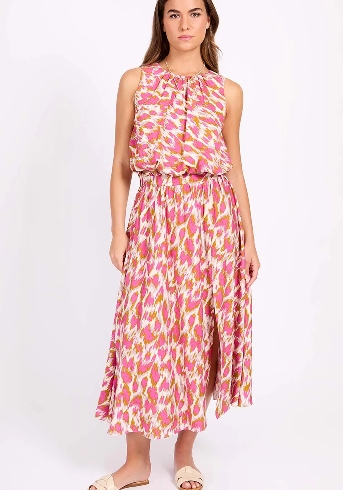 Multi Print High Neck Top - Multicolour