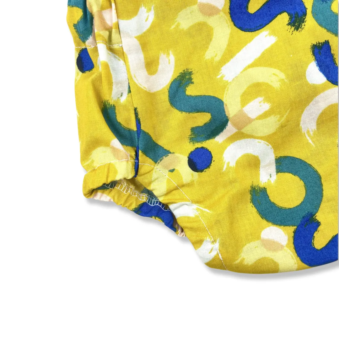 MUSTARD BRUSHSTROKE ROMPER