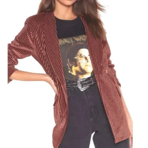 Nasty Gal Collection Nasty Says Relax Velvet Blazer Size 6