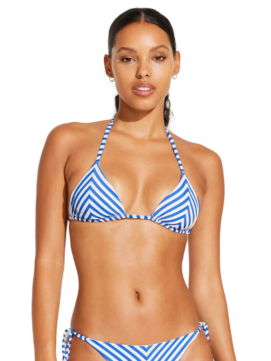 Natalie Mitre Stripe Halter In Coastal Stripe