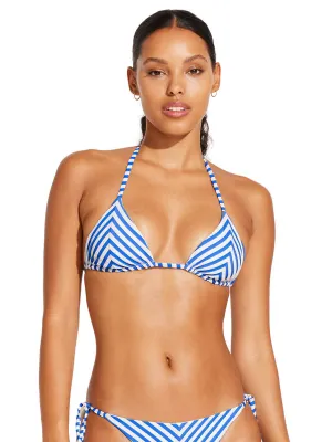 Natalie Mitre Stripe Halter In Coastal Stripe