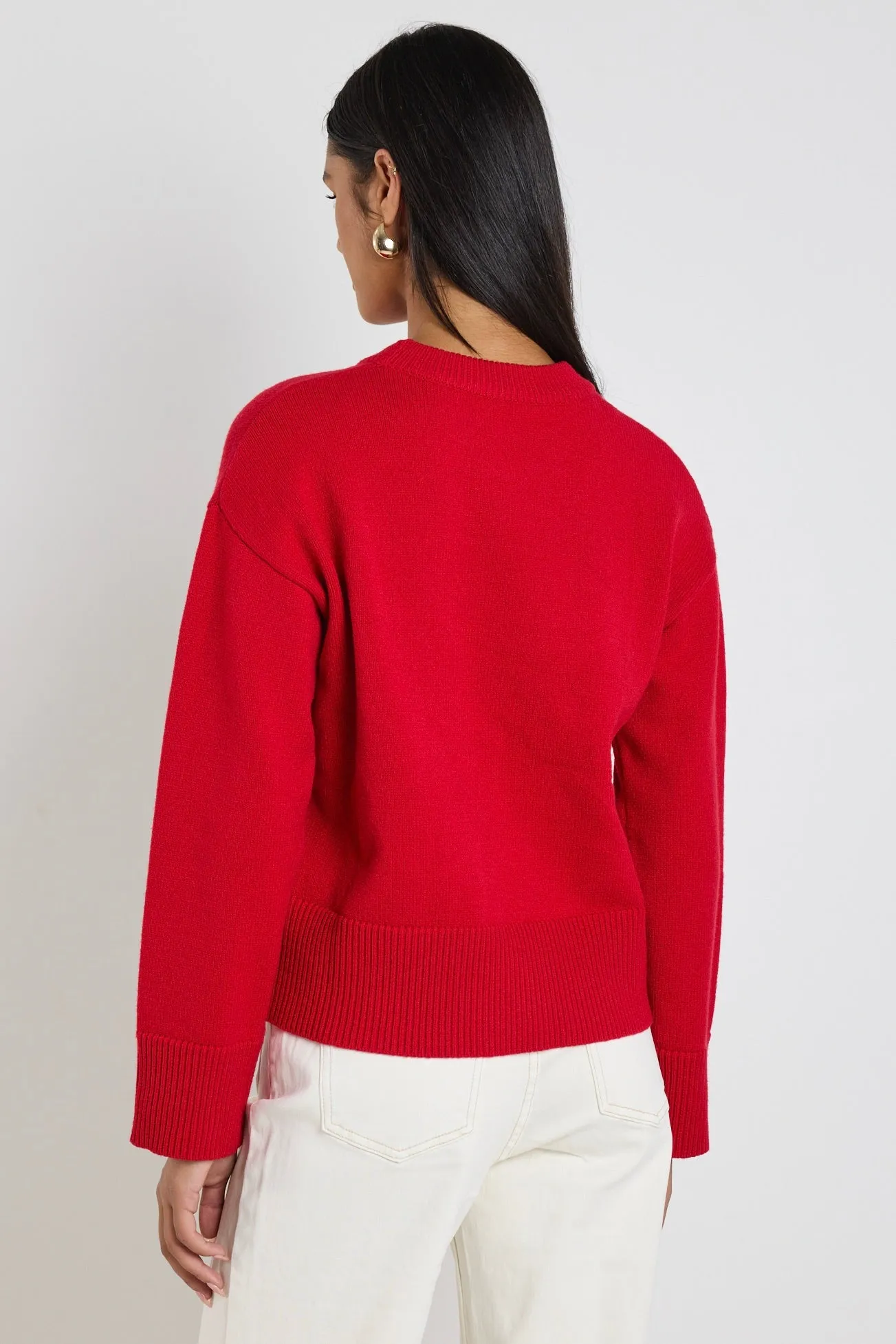 Negative Red Crew Neck Jumper