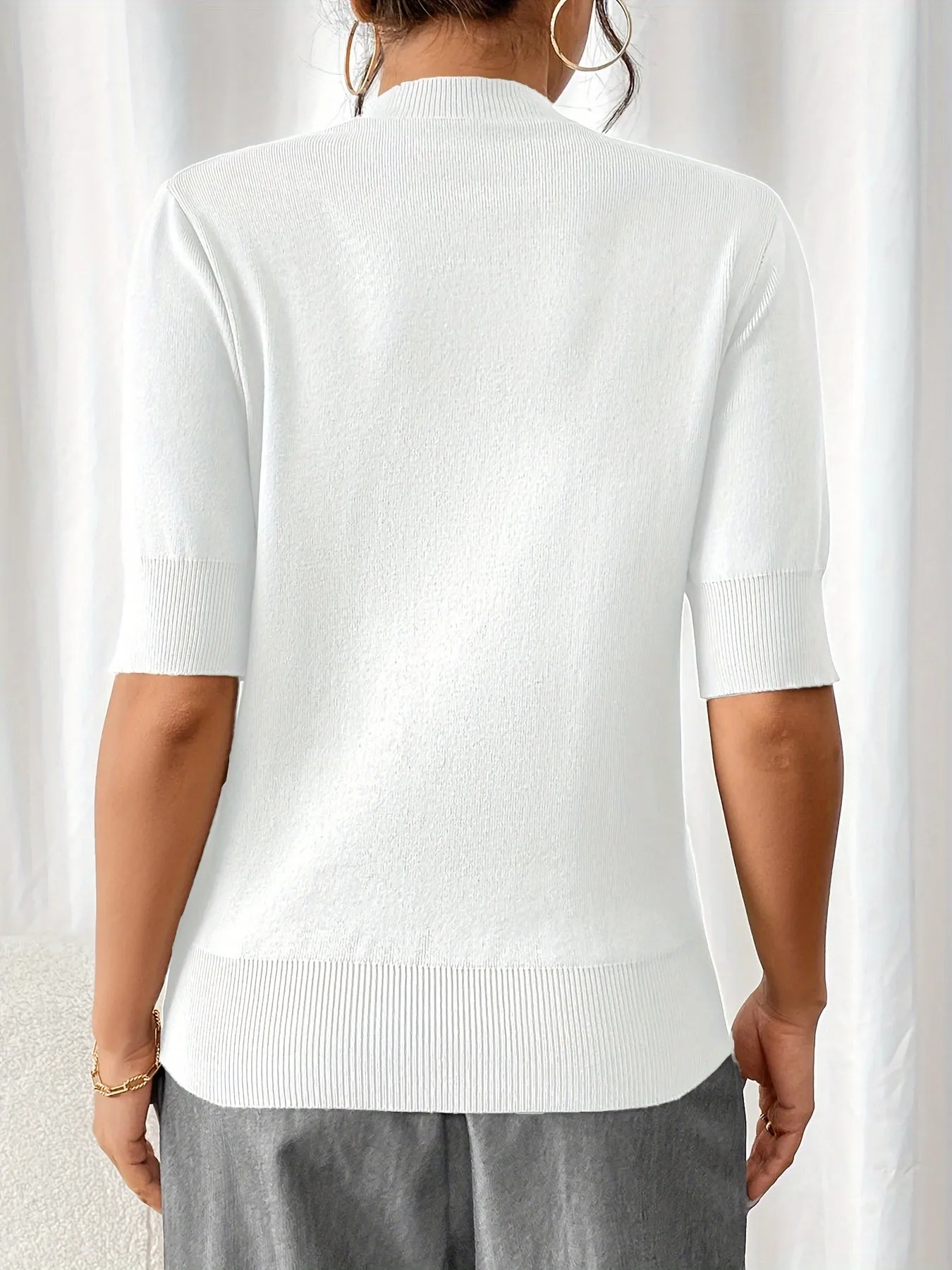 Nerissa | Ribbed Short-Sleeve Top