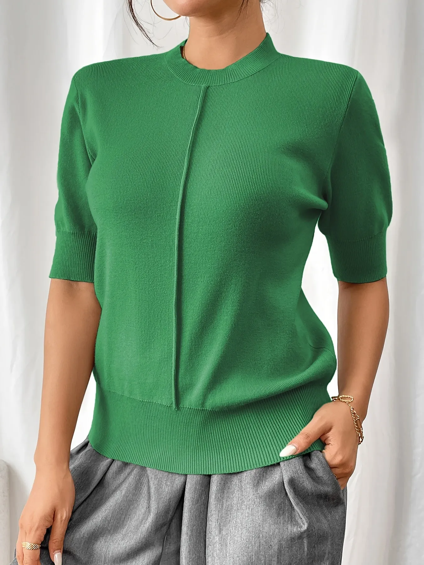 Nerissa | Ribbed Short-Sleeve Top
